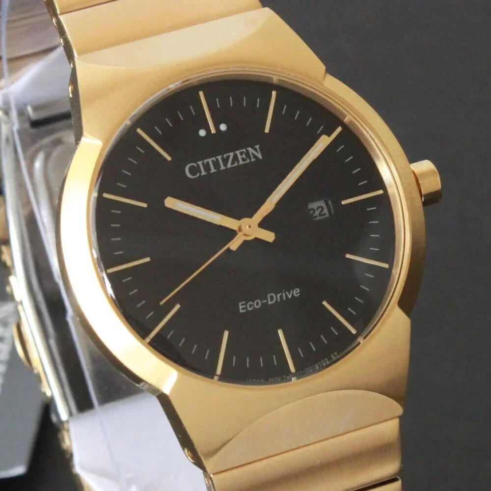Citizen Eco-Drive Women's Gold Tone Watch Black Dial 32MM Watch